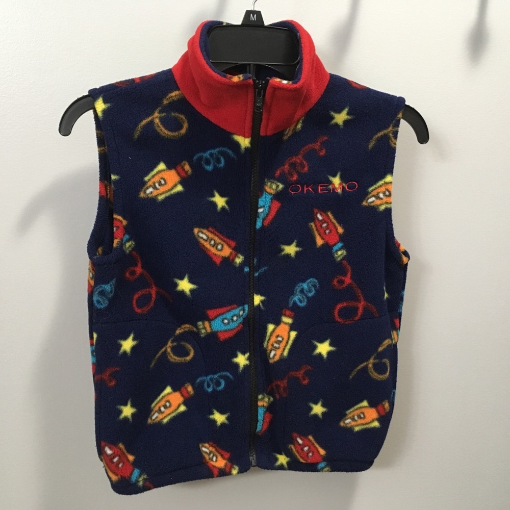Multi-colored Polartec fleece vest kids size M